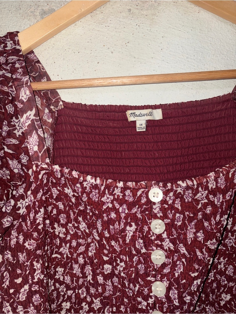Madewell Lucie Smocked Midi Dress - Picture 4 of 6